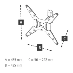 TV-Wandhalterung, schwenkbar, neigbar, 165 cm (65