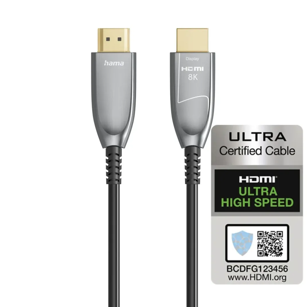 Ultra High Speed HDMI™-Kabel, Glasfaser, AOC, zertifiziert, 8K, Alu, 15 m