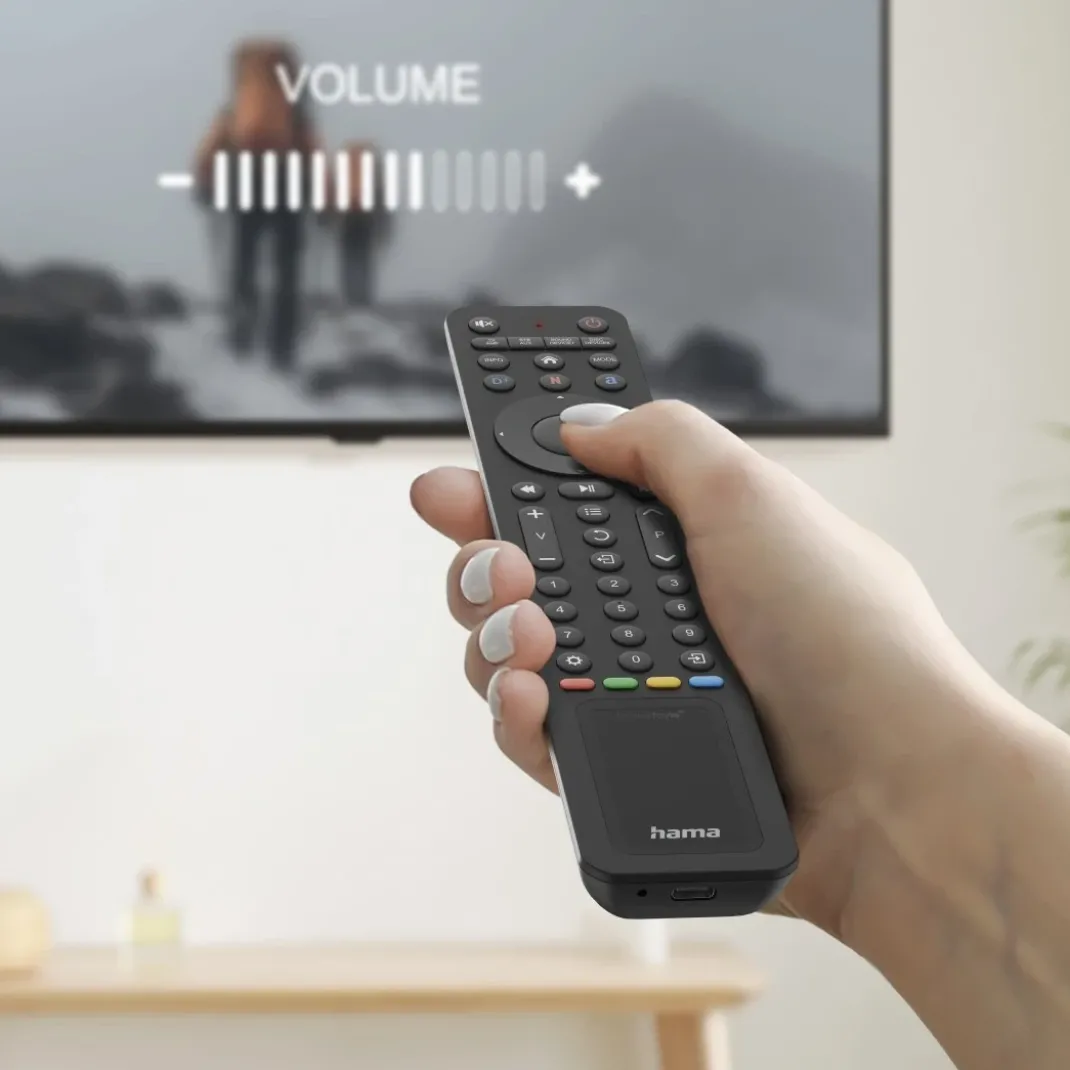 Universal-Fernbedienung TV, IR, Solar, für 8 Geräte, lernfähig, App-Tasten