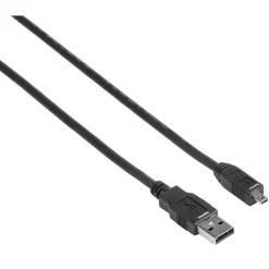 USB-2.0-Anschlusskabel, A-Stecker - Mini-B-St. (B8 Pin), 1,8 m, Schwarz