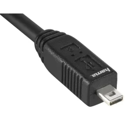 USB-2.0-Anschlusskabel, A-Stecker - Mini-B-St. (B8 Pin), 1,8 m, Schwarz