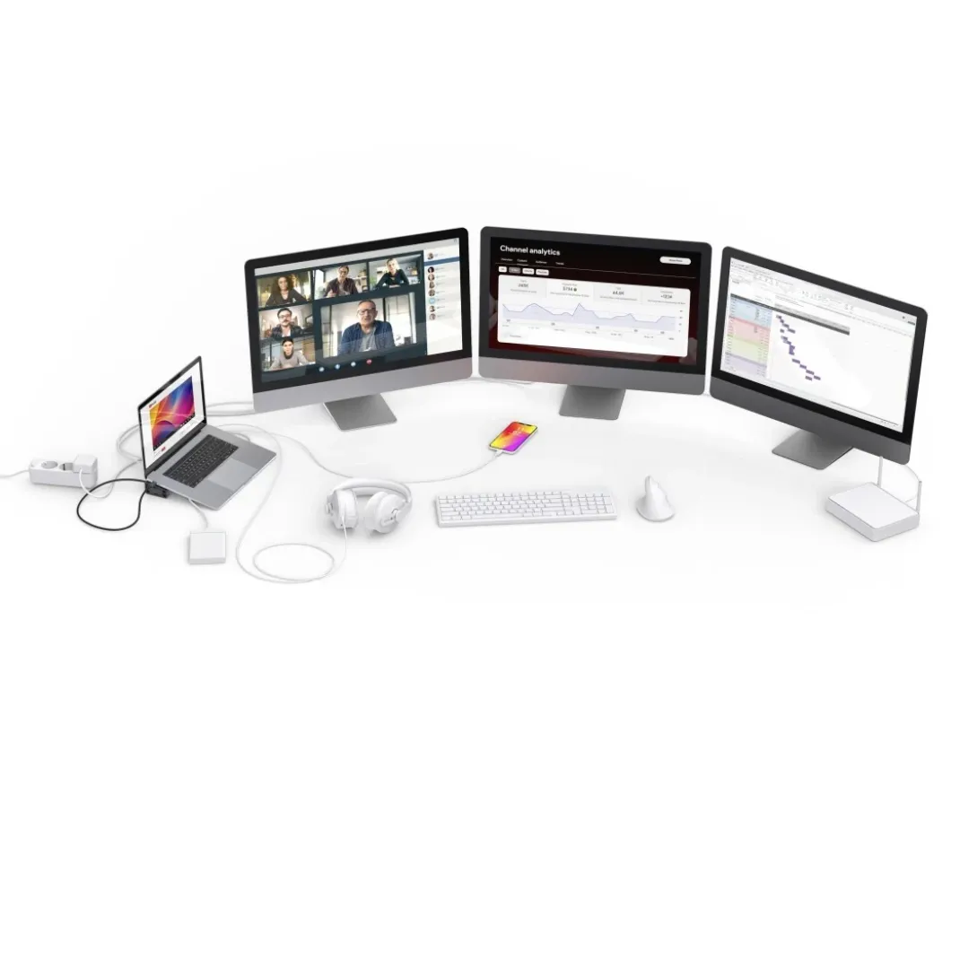USB-C-Docking-Station "Connect2Office Work", Silikon-Standfüße, 12 Ports