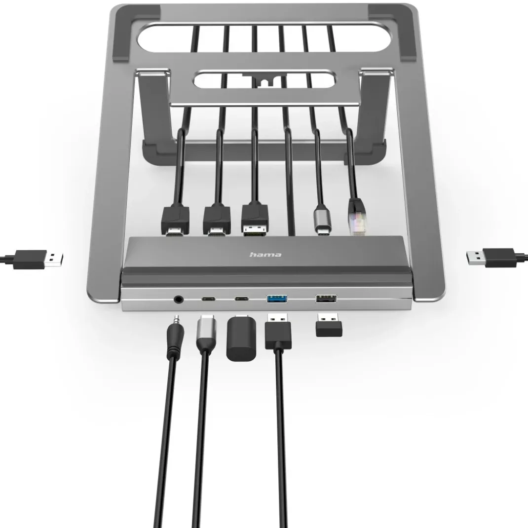 USB-C-Docking-Station "Connect2Office Stand", Notebook-Stand, 12 Ports
