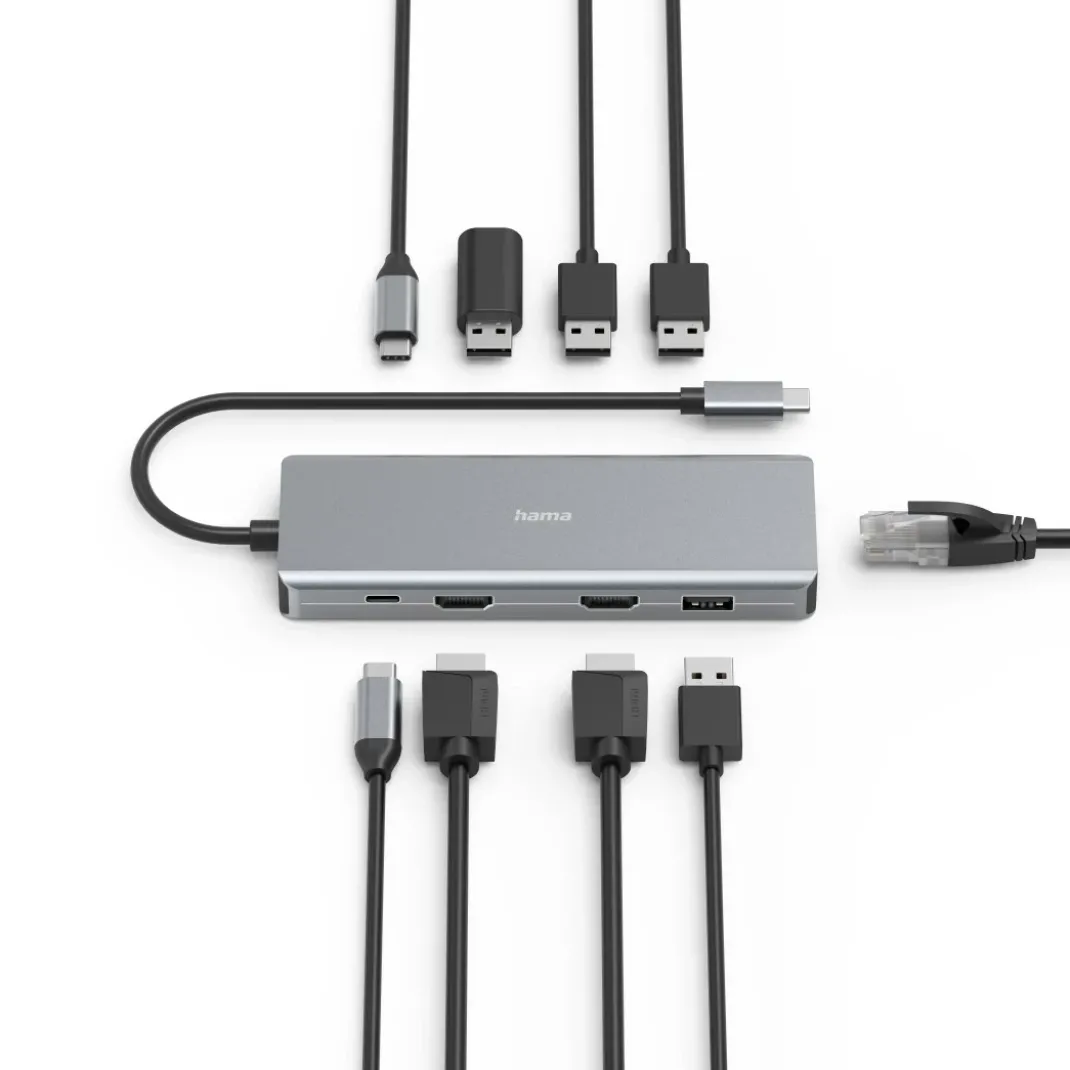 USB-C-Hub "CONNECT2Media", Multiport, 9 Ports, 2x HDMI™, USB-A, USB-C, LAN