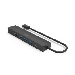 USB-C-Hub, Multiport, 6 Ports, 3x USB-A, USB-C, HDMI™, LAN/Ethernet