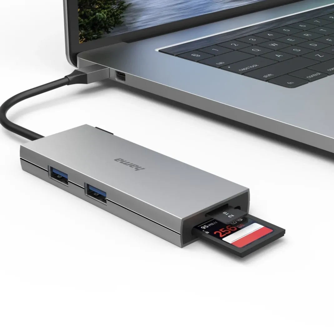 USB-C-Hub, Multiport, 6 Ports, 2x USB-A, USB-C, HDMI™, SD, microSD