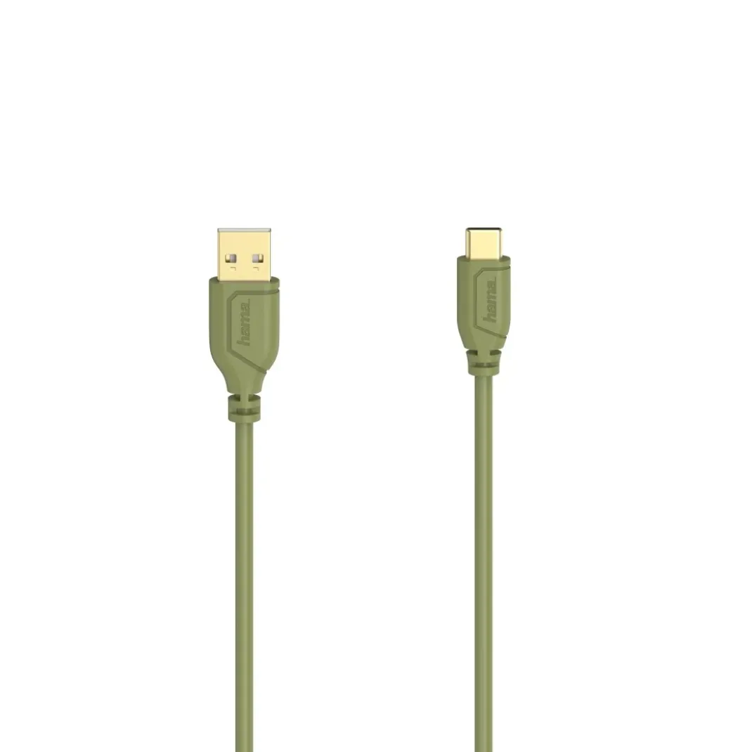 USB-C-Kabel "Flexi-Slim", USB 2.0, 480 Mbit/s, Turtle Green, 0,75 m