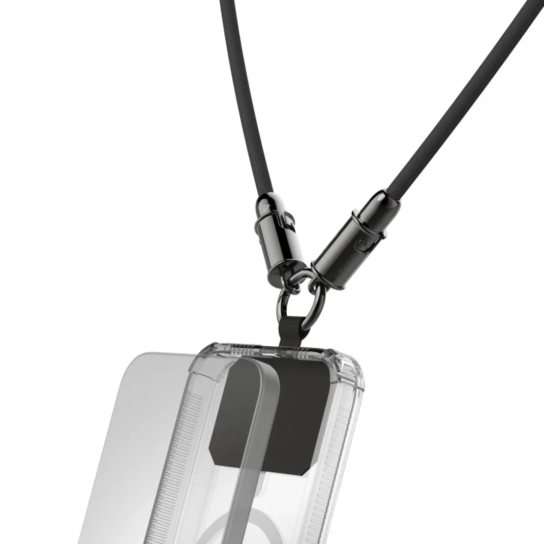 USB-C-Kabel und Handyband, 2in1-Lösung, 1,2 m, Schwarz
