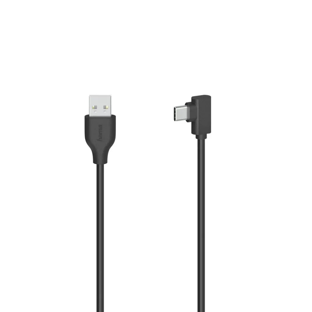 USB-C-Kabel, USB-C-Stecker - USB-A-Stecker, 90°, USB 2.0, 480 Mbit/s, 0,75m