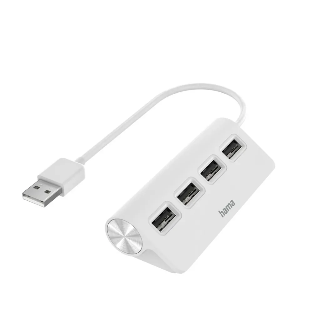 USB-Hub, 4 Ports, USB 2.0, 480 Mbit/s, Weiß