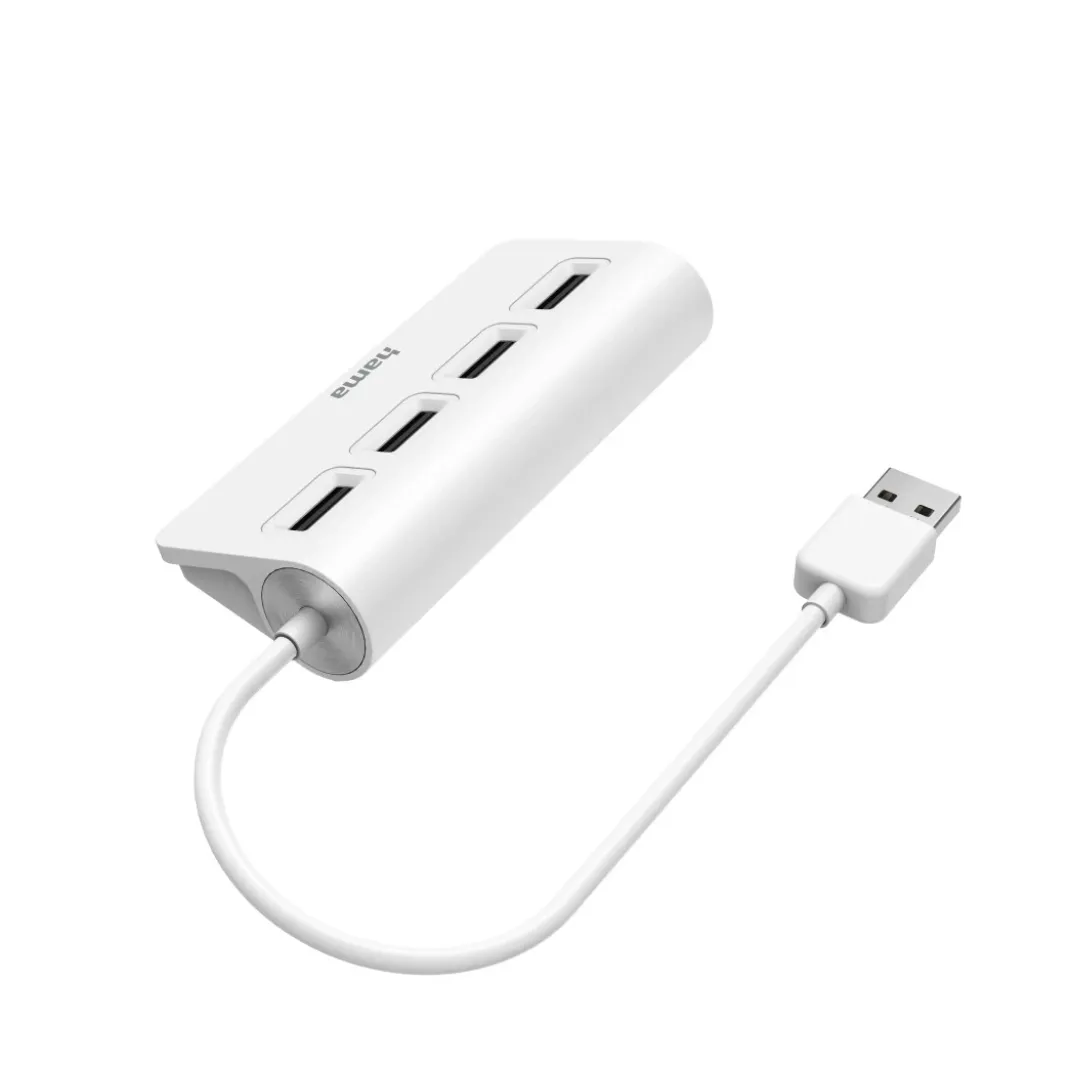USB-Hub, 4 Ports, USB 2.0, 480 Mbit/s, Weiß