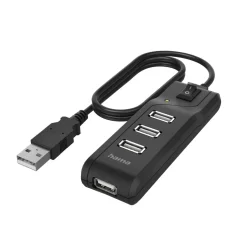 USB-Hub, 4 Ports, USB 2.0, 480 Mbit/s, Ein-/Ausschalter