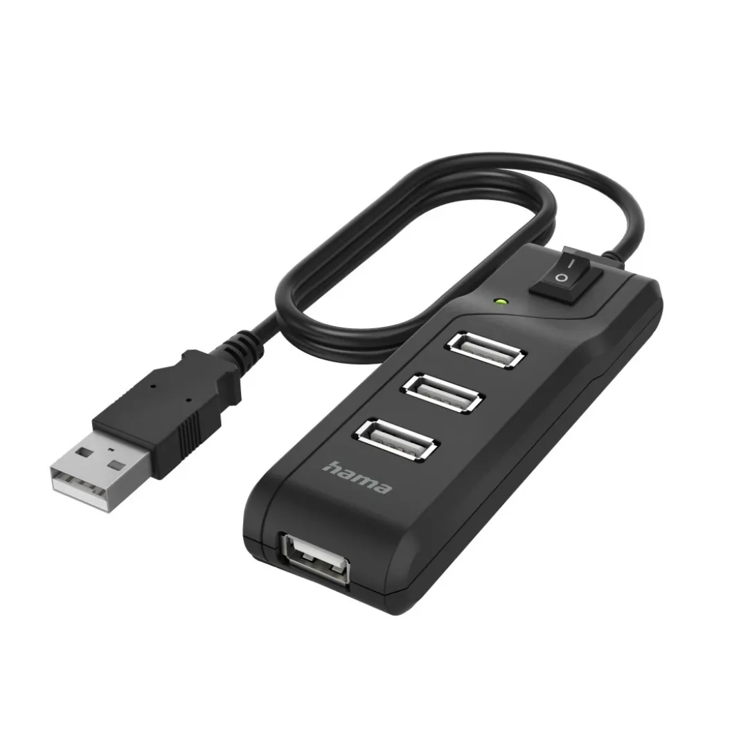 USB-Hub, 4 Ports, USB 2.0, 480 Mbit/s, Ein-/Ausschalter