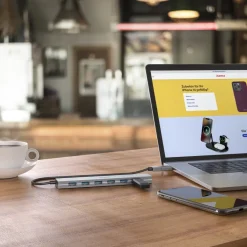 USB-Hub, 7 Ports, USB 3.2 Gen1, 5 Gbit/s, inkl. USB-C-Adapter und Netzteil