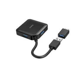USB-Hub, 4 Ports, USB 3.2 Gen1, 5 Gbit/s, inkl. USB-C Adapter