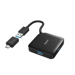 USB-Hub, 4 Ports, USB 3.2 Gen1, 5 Gbit/s, inkl. USB-C Adapter