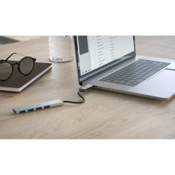 USB-Hub, 4 Ports, USB 3.2 Gen1, 5 Gbit/s, Ultra Slim, inkl. USB-C-Adapter