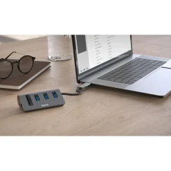 USB-Hub/Kartenleser, 5 Ports, 3x USB-A, SD, microSD, inkl. USB-C-Adapter