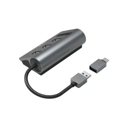 USB-Hub/Kartenleser, 5 Ports, 3x USB-A, SD, microSD, inkl. USB-C-Adapter