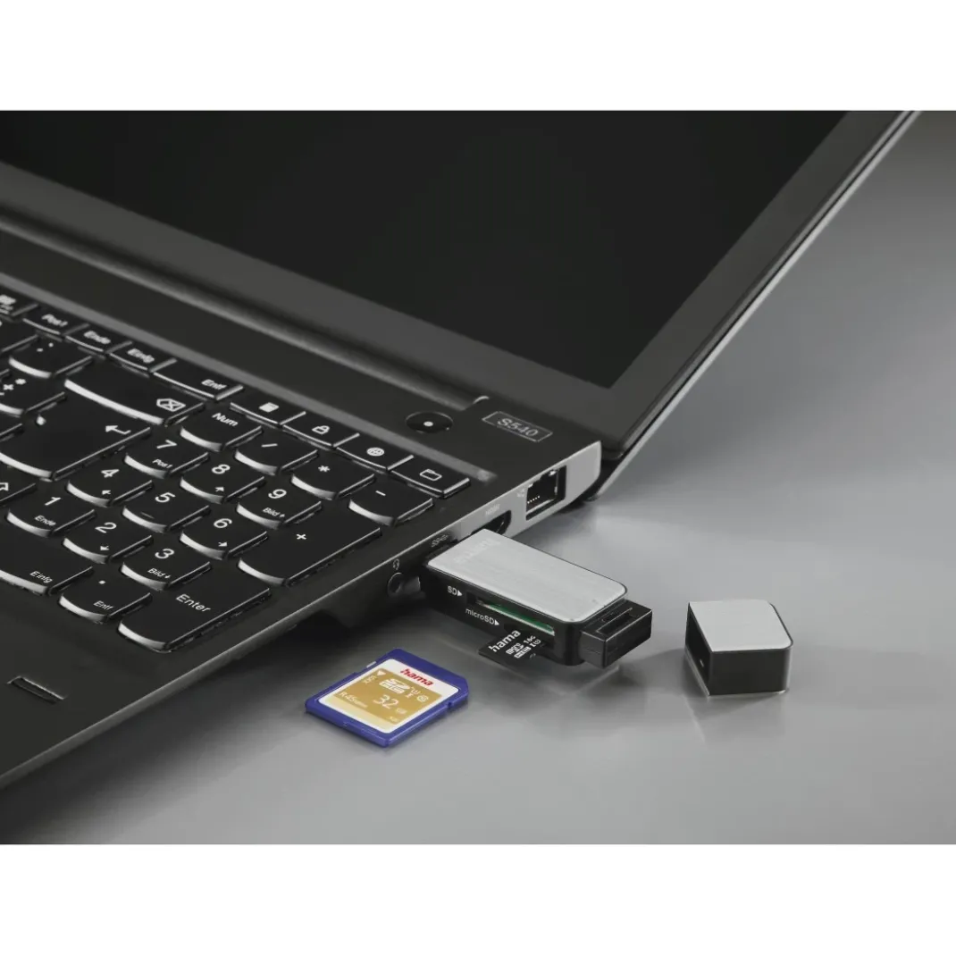 USB-3.0-Kartenleser, SD/microSD, Silber