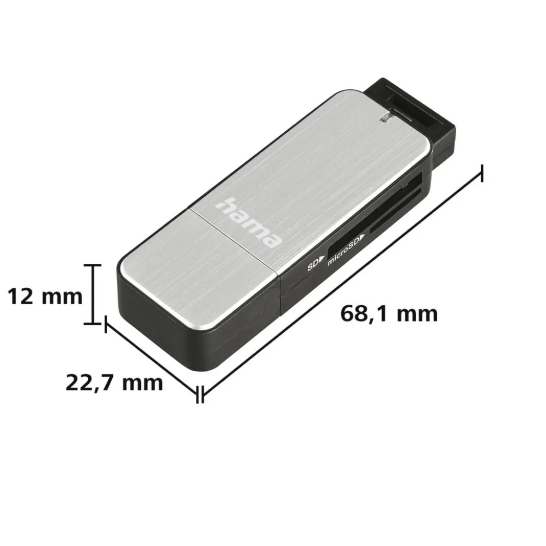 USB-3.0-Kartenleser, SD/microSD, Silber