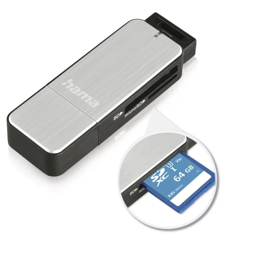 USB-3.0-Kartenleser, SD/microSD, Silber