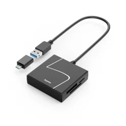USB-Kartenleser, USB-A, mit USB-C-Adapter, USB 3.2 Gen1, SD/micro SD/CF/MS