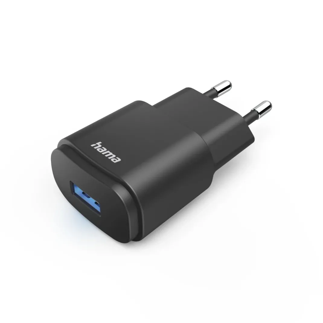 USB-Ladegerät, USB-A-Netzteil, Universaladapter, LED-Anzeige, 6 W, Schwarz