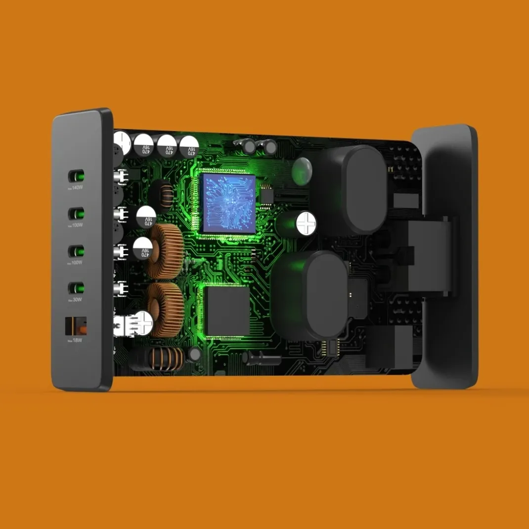 USB-Ladestation 5 Ports, GaN, Schnellladegerät, 4xUSB-C, 1xUSB-A, PD, 240 W