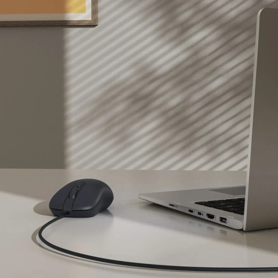 USB-Maus "CM-200", optisch, 4 Tasten, ohne Klickgeräusch, mit Kabel,Schwarz