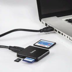 USB-3.0-Multi-Kartenleser, SD/microSD/CF, Schwarz