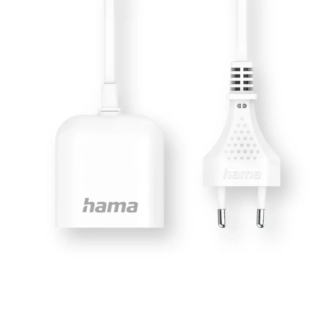 USB-Netzteil mit 1,9 m langem Kabel, 2,4 A, 2x USB-A, Weiß