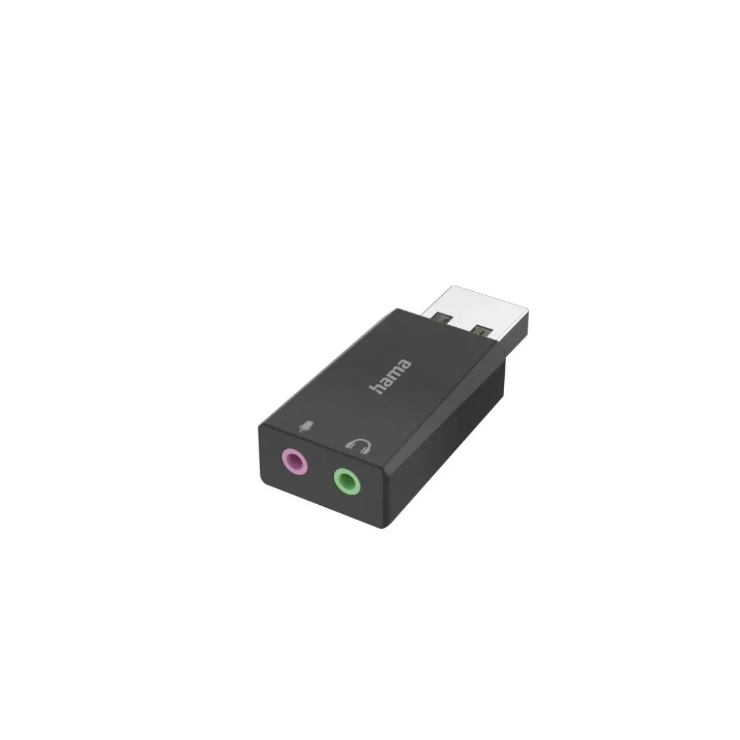 USB-Soundkarte, USB-Stecker - 2x 3,5-mm-Klinke-Buchse, Stereo