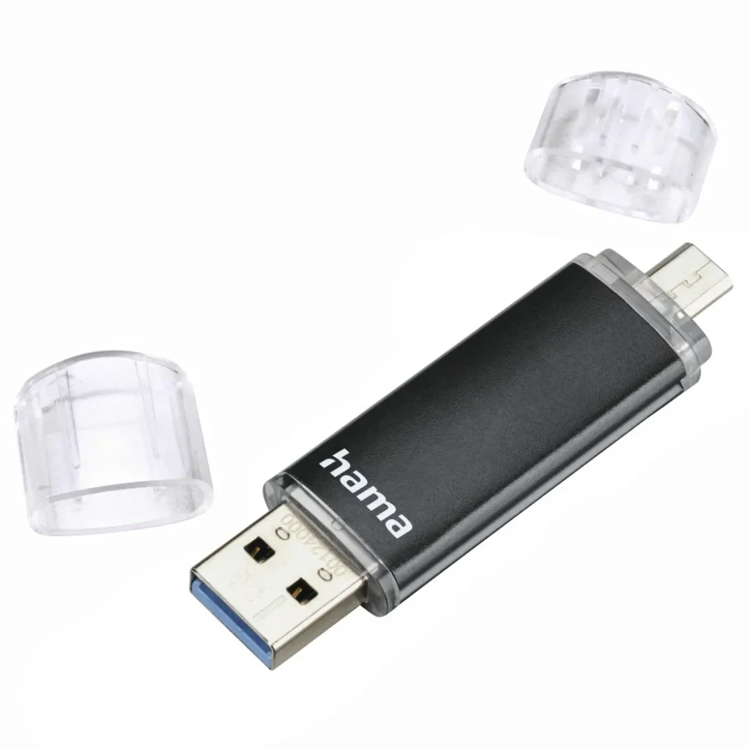 USB-Stick "Laeta Twin", USB 3.2 Gen 1, 64 GB, 40MB/s, Schwarz