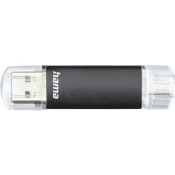 USB-Stick "Laeta Twin", USB 3.2 Gen 1/2.0, 64GB, 40MB/s, Schwarz