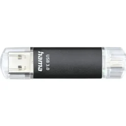 USB-Stick "Laeta Twin", USB 3.2 Gen 1/2.0, 128GB, 40MB/s, Schwarz