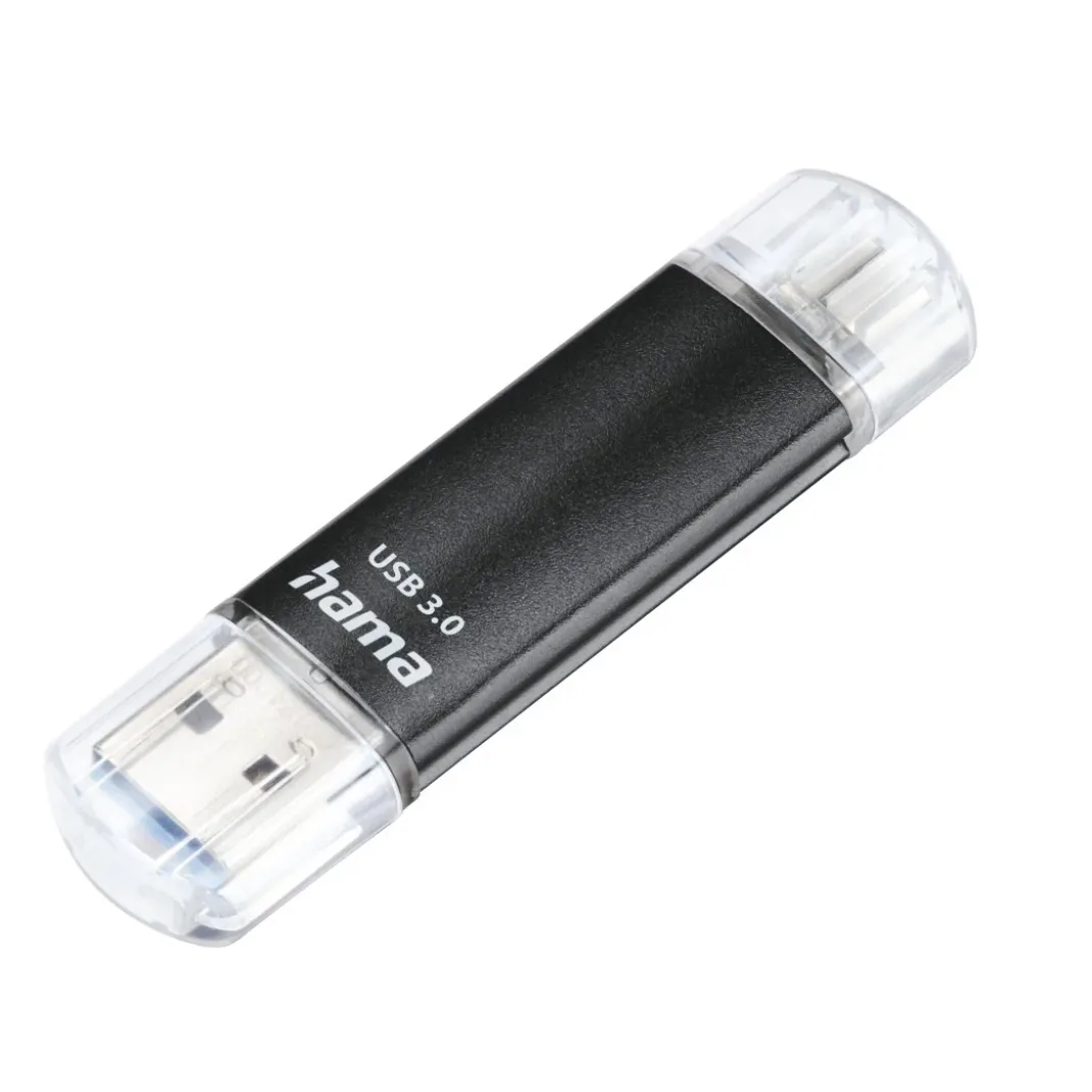 USB-Stick "Laeta Twin", USB 3.2 Gen 1/2.0, 128GB, 40MB/s, Schwarz