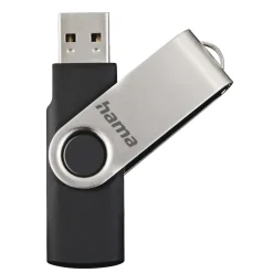 USB-Stick "Rotate", USB 2.0, 128 GB, 15MB/s, Schwarz/Silber