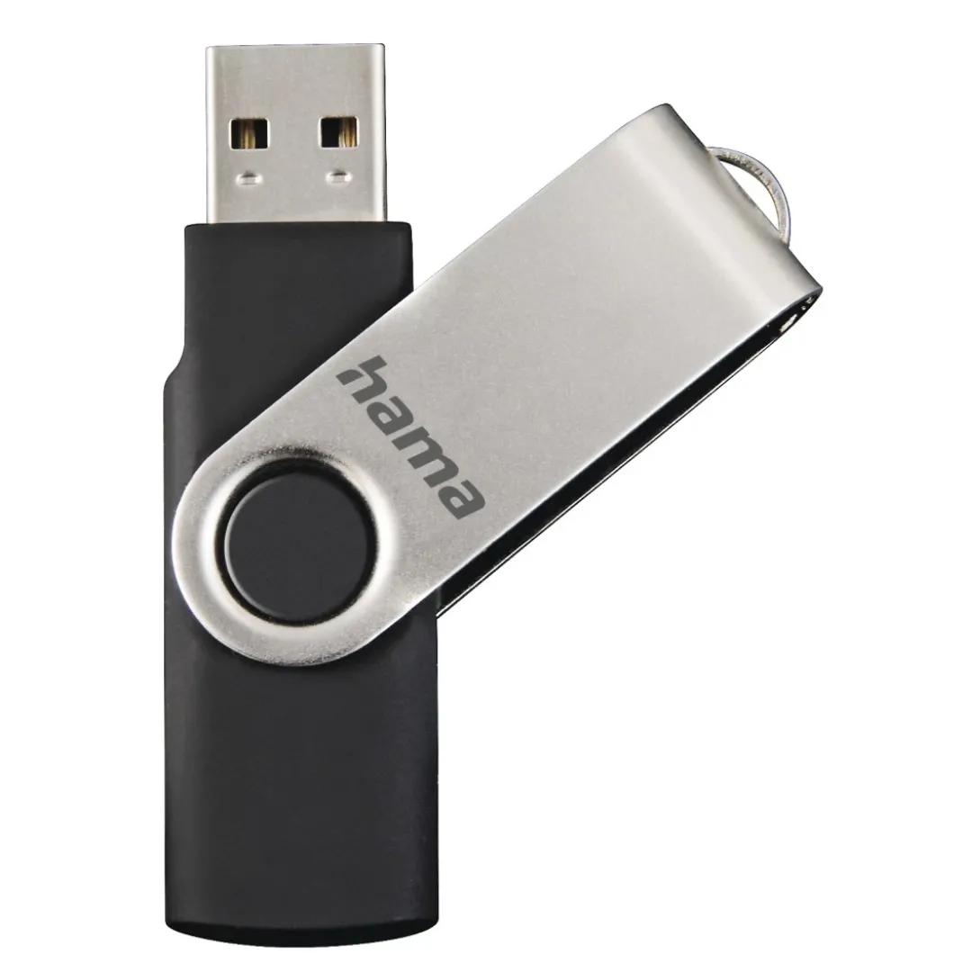USB-Stick "Rotate", USB 2.0, 128 GB, 15MB/s, Schwarz/Silber