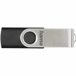 USB-Stick "Rotate", USB 2.0, 128 GB, 15MB/s, Schwarz/Silber