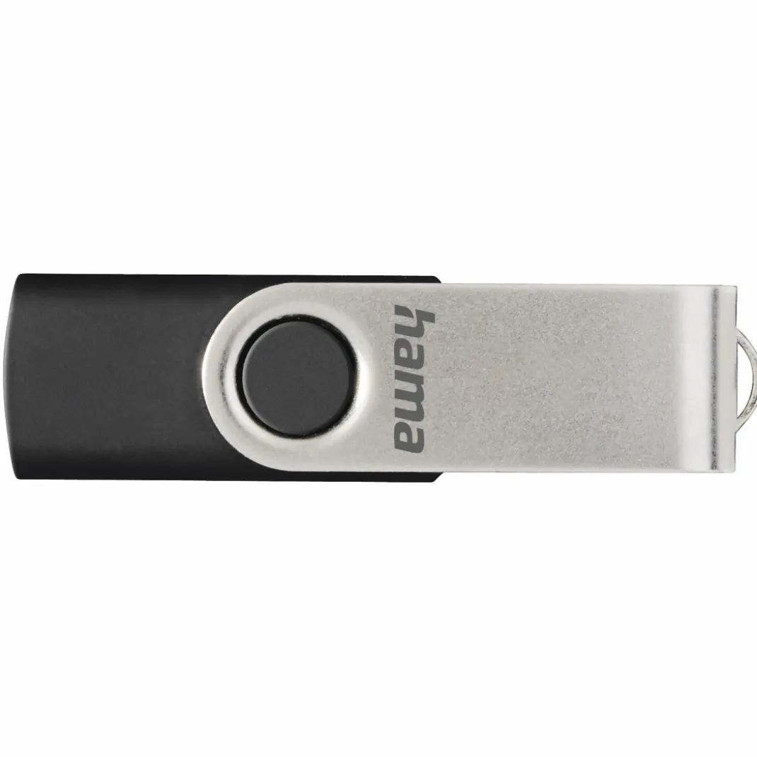 USB-Stick "Rotate", USB 2.0, 128 GB, 15MB/s, Schwarz/Silber