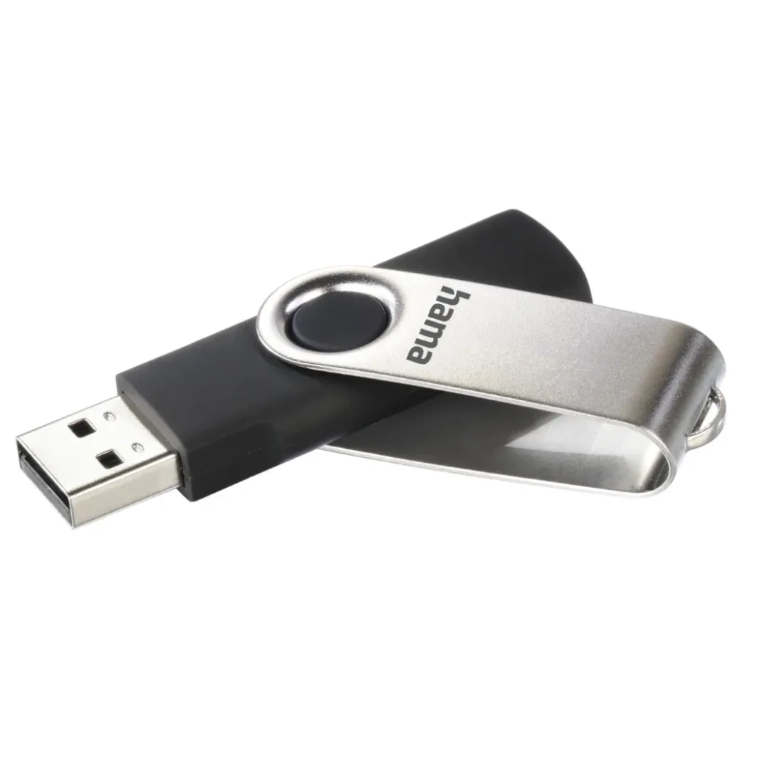 USB-Stick "Rotate", USB 2.0, 128 GB, 15MB/s, Schwarz/Silber
