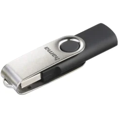 USB-Stick "Rotate", USB 2.0, 64GB, 15MB/s, Schwarz/Silber