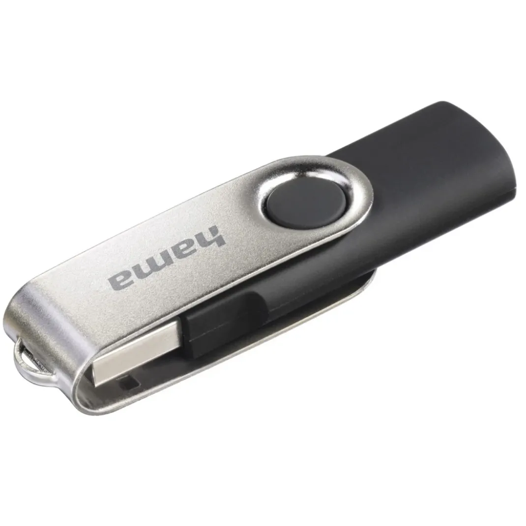 USB-Stick "Rotate", USB 2.0, 16GB, 10MB/s, Schwarz/Silber