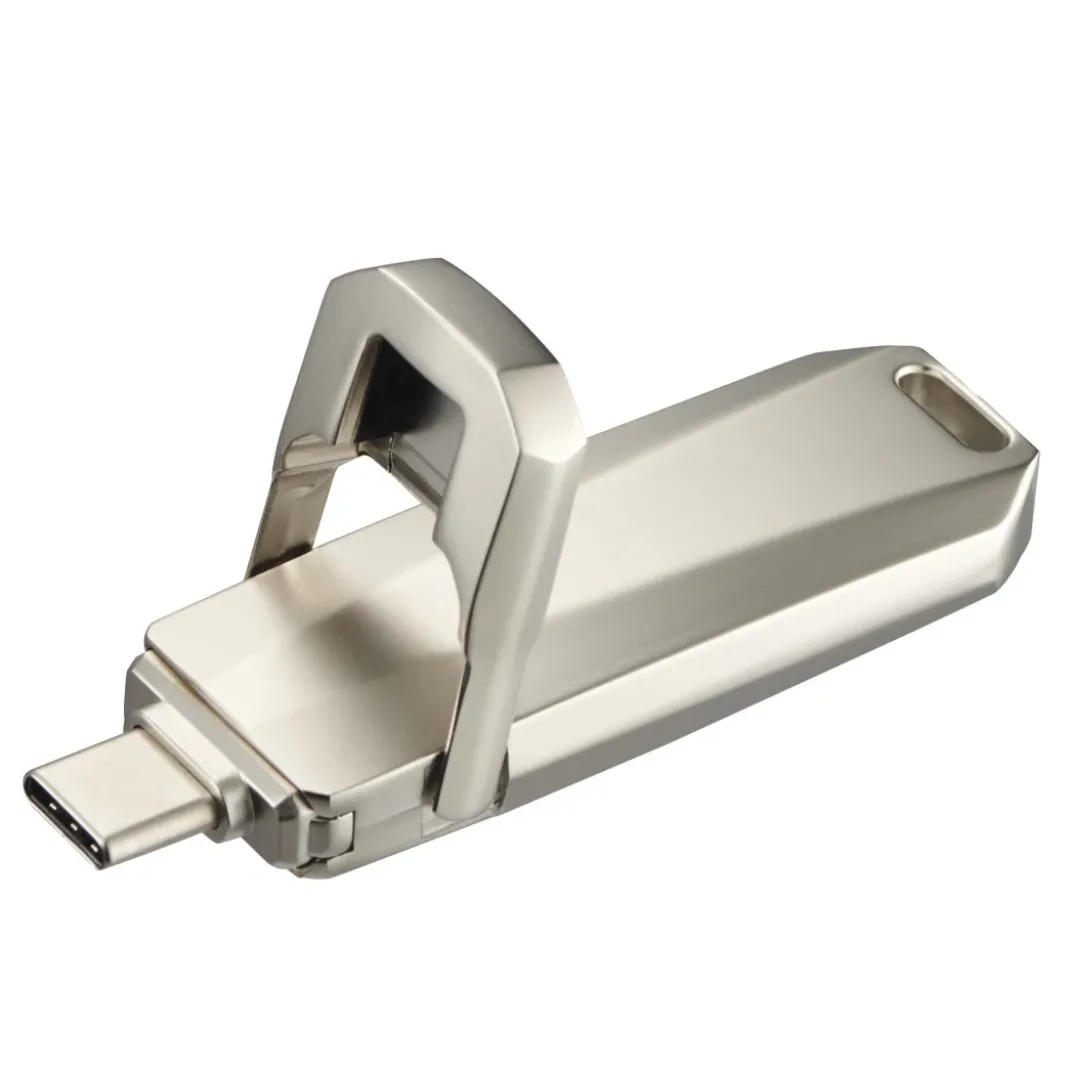 USB-Stick "Uni-C Deluxe", USB-C USB 3.2 Gen1, 64GB, 70MB/s, Silber