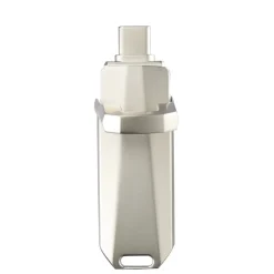 USB-Stick "Uni-C Deluxe", USB-C USB 3.2 Gen1, 128 GB, 100 MB/s, Silber