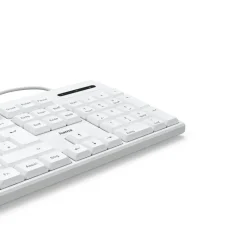 USB-Tastatur "CK-200", kabelgebunden, 8 Media-Tasten, Weiß, QWERTZ DE