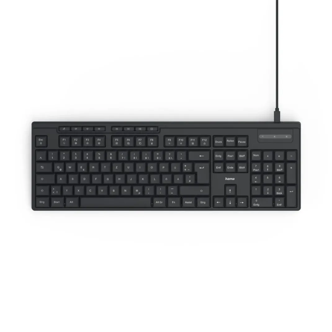 USB-Tastatur "CK-200", kabelgebunden, 8 Media-Tasten, Schwarz, QWERTZ DE