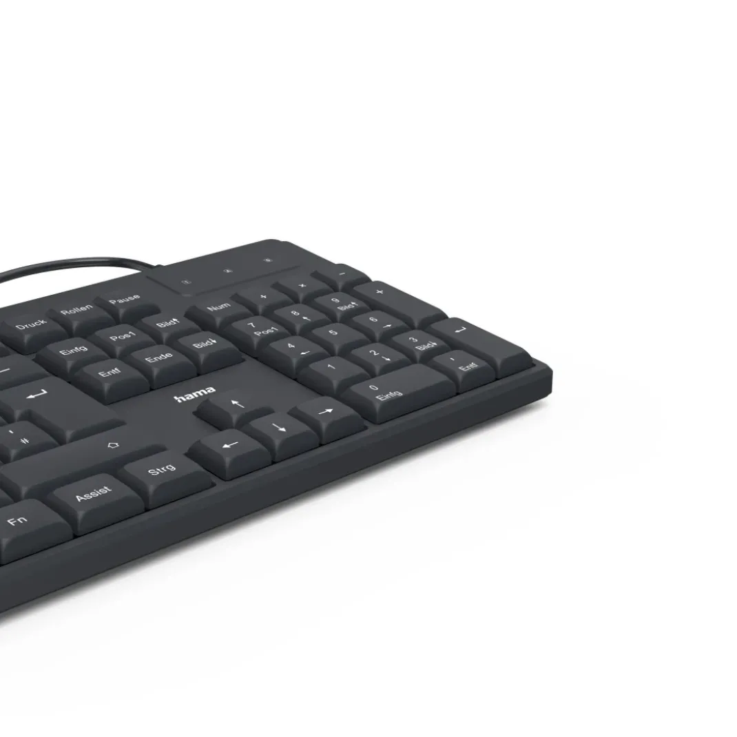 USB-Tastatur "CK-200", kabelgebunden, 8 Media-Tasten, Schwarz, QWERTZ DE