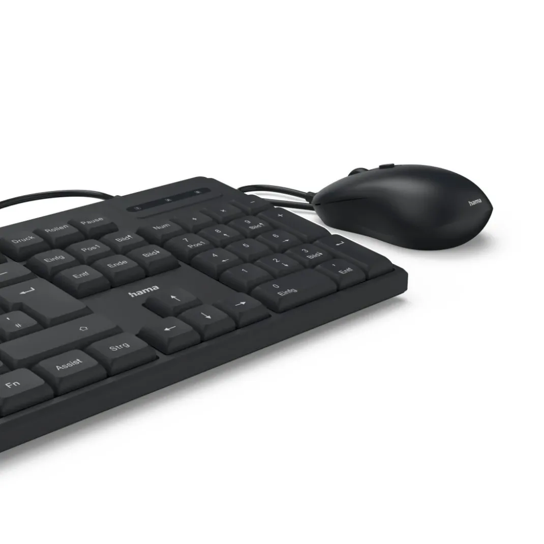 USB-Tastatur-Maus-Set "CKM-200", kabelgebunden, Media-Tasten, SW, QWERTZ DE